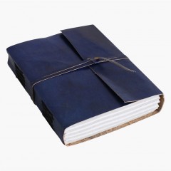LEATHER TRAVELBOOK BLUE 